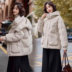 洋气减龄粉色短款羽绒服女2024冬季新款时尚百搭白鸭绒面包服外套，女装羽绒服，悦祺