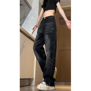 高街美式立体猫须工艺水洗牛仔裤-Z024#P65图片