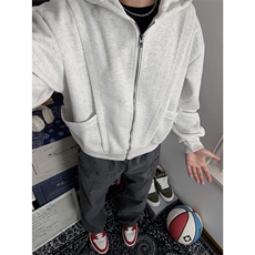 抖音得物高品质二开25秋冬美式重磅宽松结构设计连帽卫衣外套W78，男装卫衣，电商A486