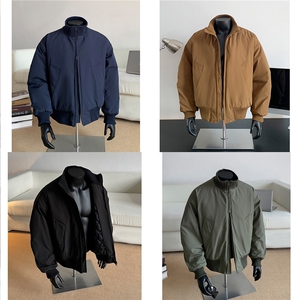 假模 现货美式立领棒球棉服飞行夹克棉衣短款外套男 H1030特P60图片