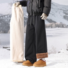 冬季仿兔毛绒直筒冲锋滑雪裤男女防寒休闲登山裤D7048-TP5088，男装休闲裤，电商A102