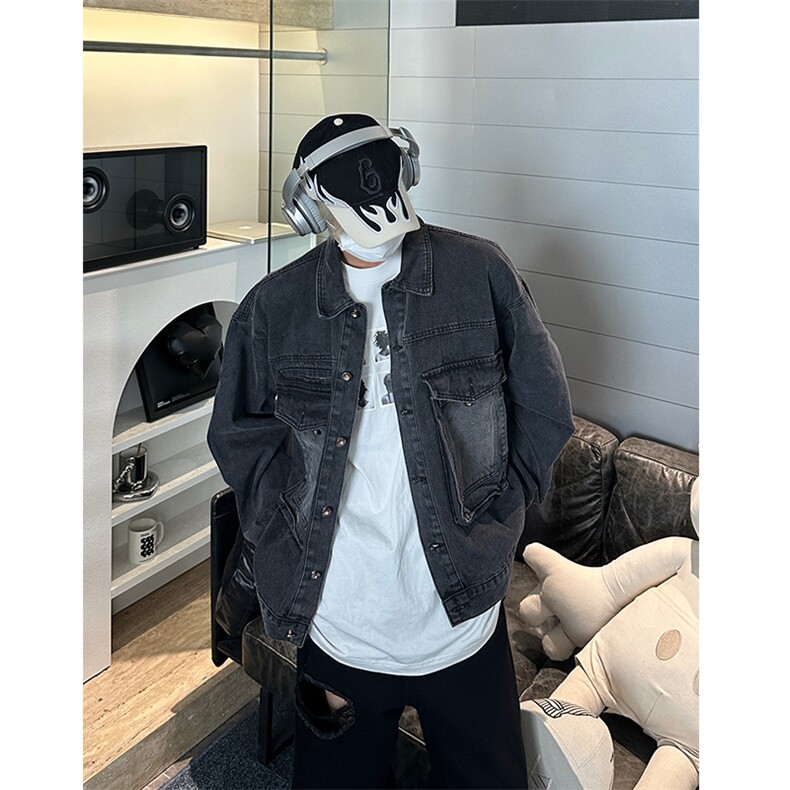 JK01-P88-控128春秋潮牌宽松牛仔外套男23新款日系复古工装夹克,男装工装外套,电商B327