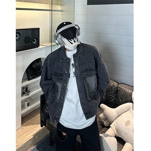 JK01-P88-控128 春秋潮牌宽松牛仔外套男23新款日系复古工装夹克图片