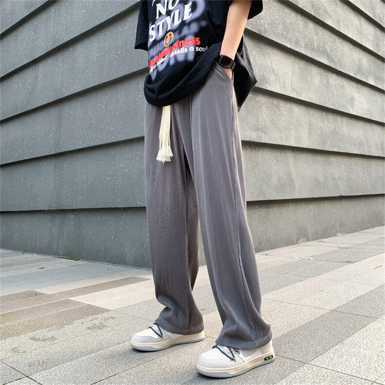 抖音直播冰丝2024夏薄款阔腿裤男装休闲拖地裤A210-K8690-P45,男装休闲裤,星座210-1
