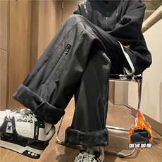 抖音品质冬季新款INS防水拉链加绒冲锋裤B315-K23521JR-特p35控68，男装休闲裤，电商B315