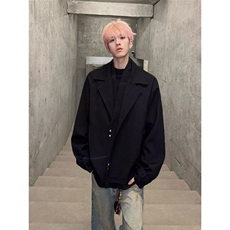 新款假两件西服外套男士春季潮流设计感韩版西装夹克休闲上衣，男装夹克，星座410-7