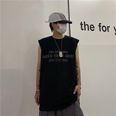 潮流嘻哈高街英文字母前后印花百搭宽松坎肩背心男女潮TT013-P35，男装背心/马甲，星座911-3