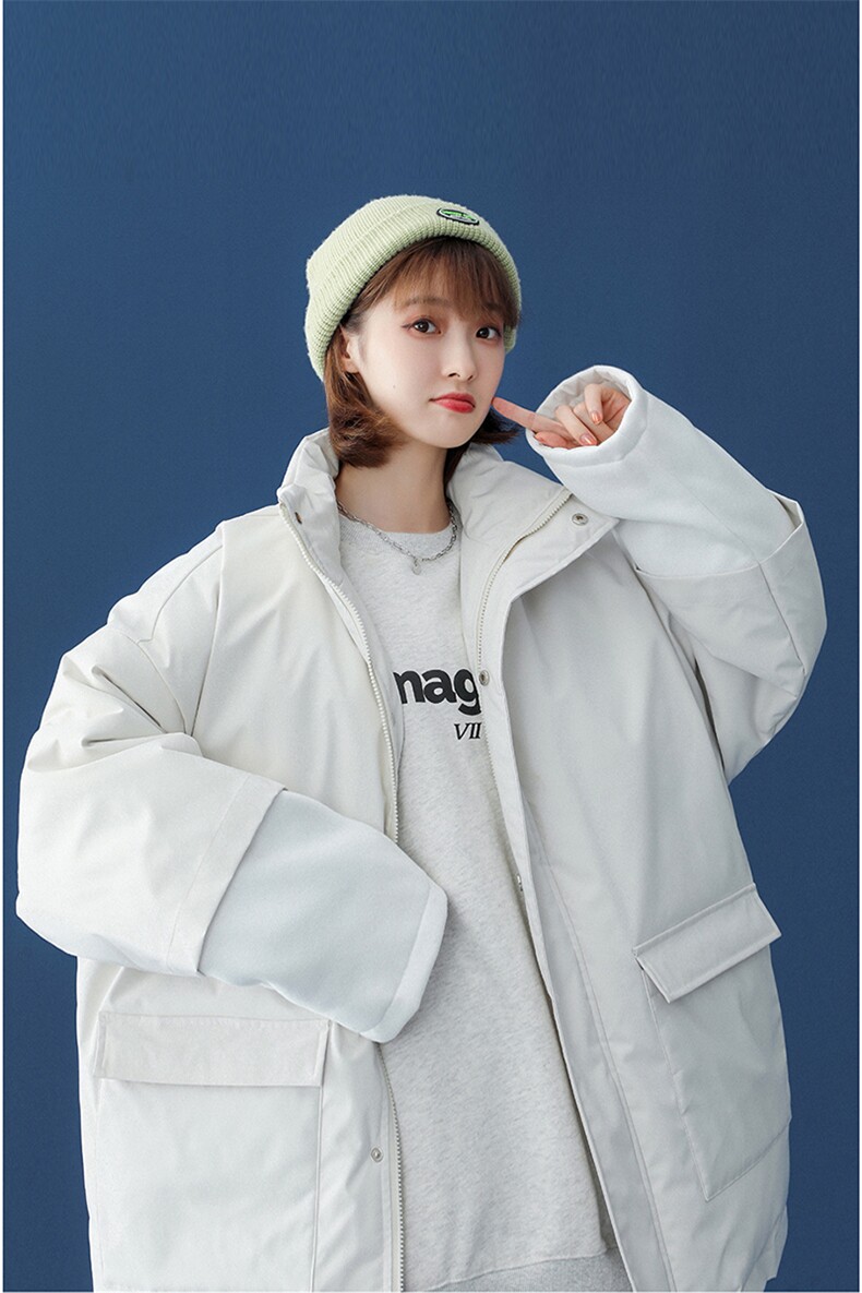@中性风 大码棉衣冬季假两件面包服立领宽松 A125-Y271-P120 女类图片