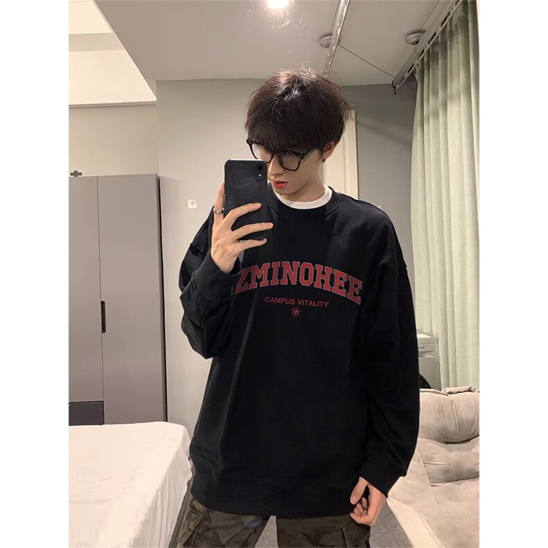 抖音得物 现货高品质美式宽松圆领印花卫衣 新款重磅卫衣 ADY114图片