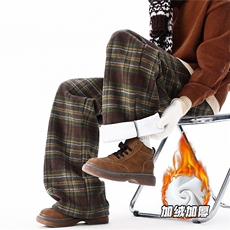 K99140JR-P50特大码加绒加厚【一件过冬】格子裤休闲裤，男装卫衣，电商D232