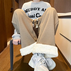 8XL-M加绒裤子加厚休闲长裤冬季加肥加大码直筒裤KZ1903P50加绒60，男装休闲裤，电商B238