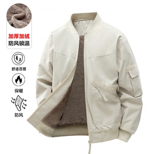 加绒加厚棒球服男款外套冬季休闲工装加绒夹克JK156-P85图片