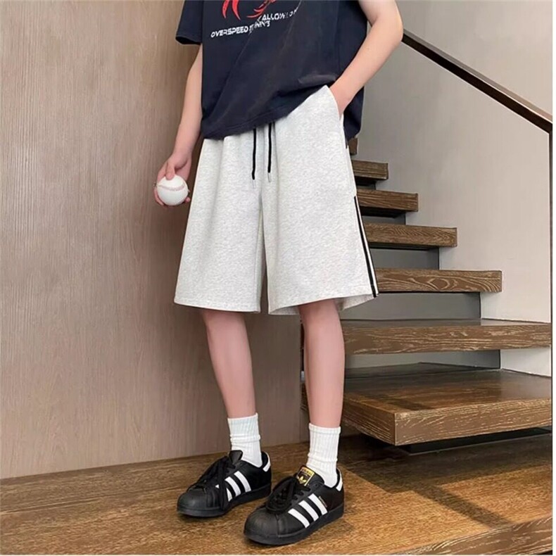2025美式条纹宽松休闲七分裤男夏潮牌简约百搭时尚运动短裤,男装牛仔裤,星座218-1（原230）