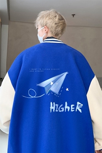 摇粒绒棒球服男大码开衫卫衣男夹克 BF86270-P65图片