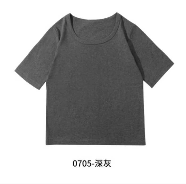 女款螺纹棉短袖休闲百搭纯色,男装T恤,冬梦尼服饰