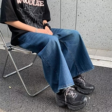 复古牛仔裤男春秋款直筒宽松大码裤子美式高街阔腿休闲裤5157P40，男装牛仔裤，星座410-2
