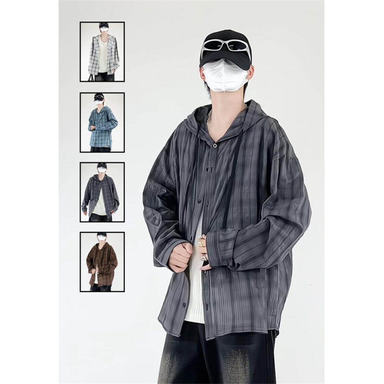 格子防晒衣衬衫，抖音得物，可送样，A061-AF01171-特P30,男装衬衫,电商A061