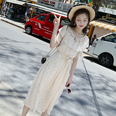 十一少女lii3.15新品”春风吹“挂脖气质俏皮碎花长裙连衣裙，女装连衣裙，天丽