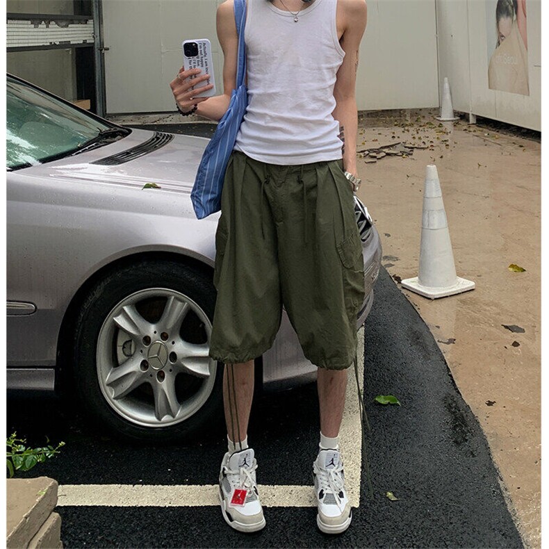 现货大口袋工装短裤潮牌休闲阔腿五分裤,男装牛仔裤,星座910A