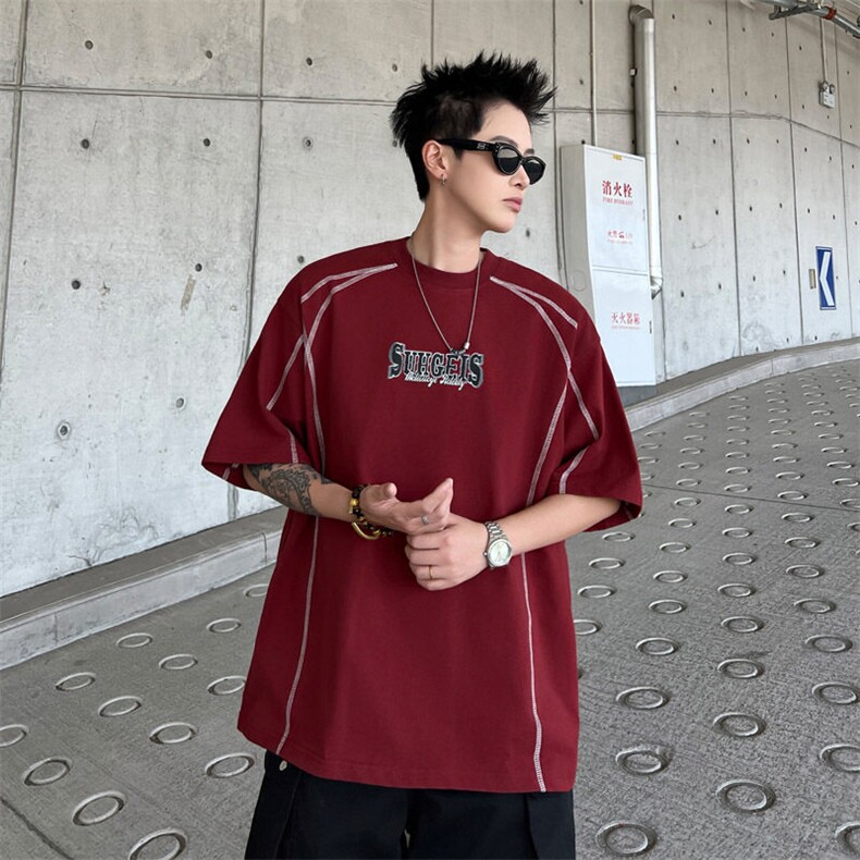 2025新款短袖t恤半袖圆领上衣学生班服街头百搭学院风T1854-P32，男装T恤，星座512-4