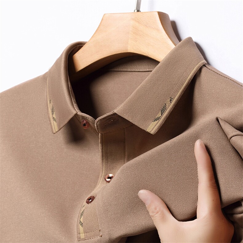 中年男士长袖t恤休闲商务爸爸装春秋季新款polo衫打底上衣翻领T恤,男装T恤,电商B212（原钱塘6029）