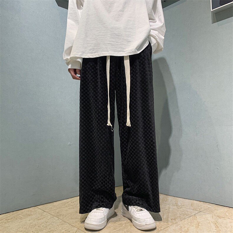 春装现货港风宽松休闲直筒抽绳运动裤男装DM157-P40,女装休闲裤,电商D321-1