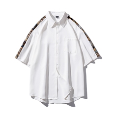 1小熊短袖衬衫男+短裤大码M-5XL套装92%聚酯纤维8%氨纶TZ77058P70，男装牛仔裤，星座226-2