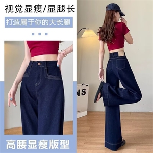2025年夏季新款高腰显瘦小个子辣妹百搭宽松小众垂感阔腿拖地裤子
