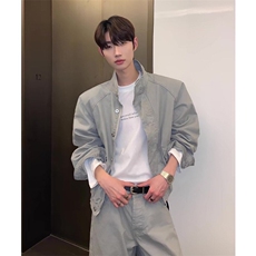 美式复古工装牛仔外套男春秋季高级感宽松百搭夹克JK48-P100，男装工装外套，星座208-5