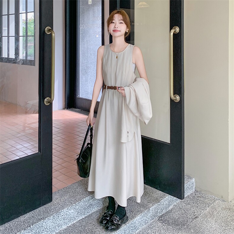 韩版气质短款西装上衣套装女2025春秋季新款显瘦背心连衣裙两件套,女装套装/套裙,2C277