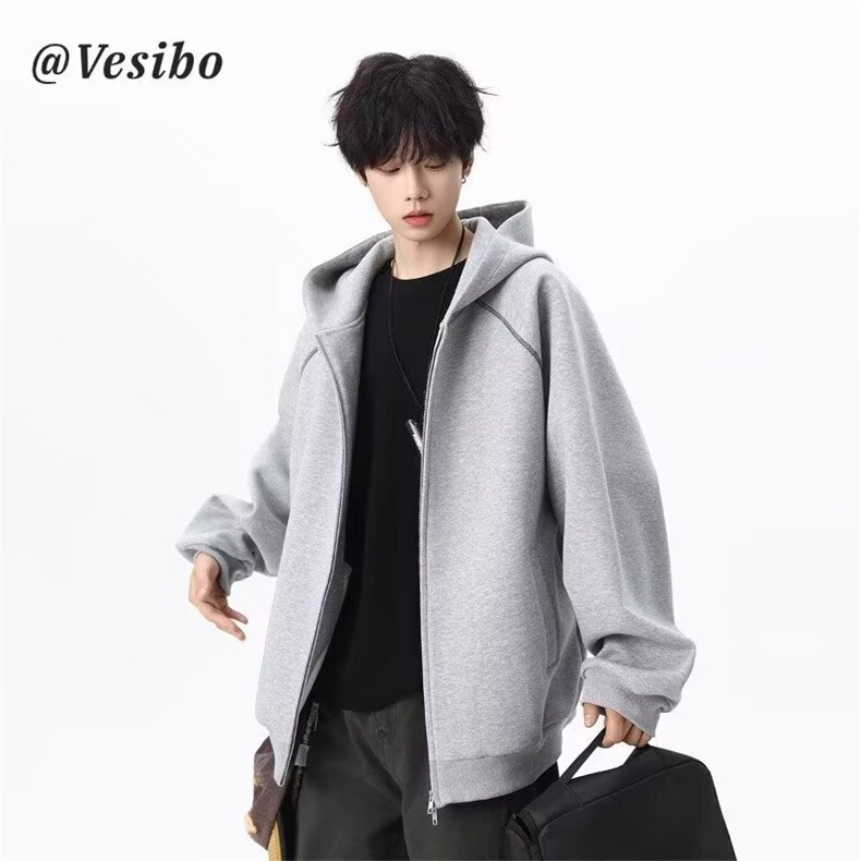 1506/QW3480/P49美式开衫连帽卫衣外套百搭夹克宽松潮流男装，男装夹克，星座1506