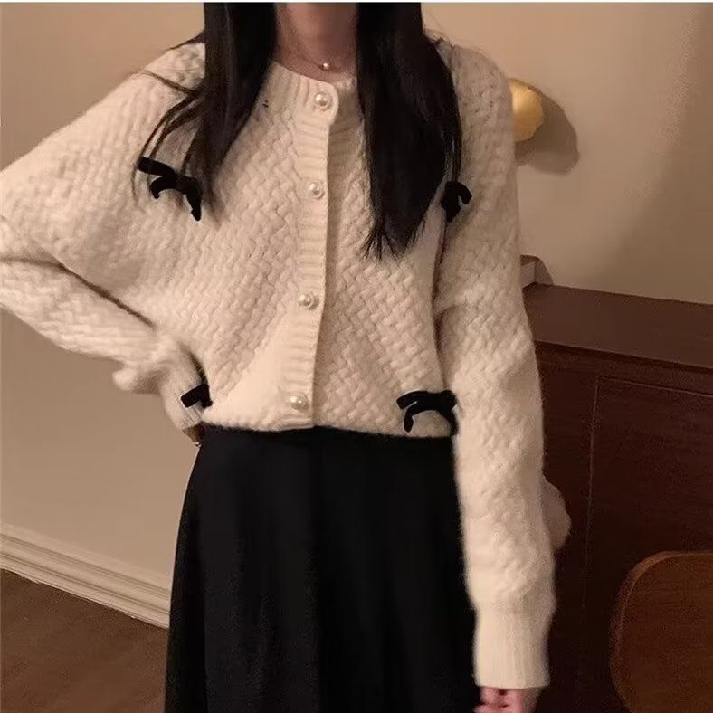 2024秋冬新款开衫复古休闲毛衣美式复古休闲慵懒风针织衫女外套,男装针织衫/毛衣,星座506A