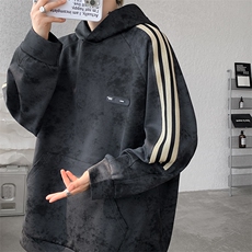 现货WY10081-特P48控88华棉扎染高品质织带连帽大码卫衣，男装卫衣，电商A059