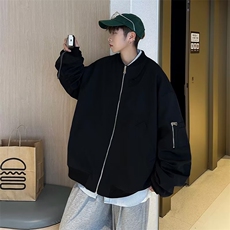 XZ213-JK03-P68控882025新款港风纯色棒球领夹克外套，男装夹克，星座213