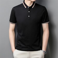 中青年夏季2022薄款男士短袖POLO衫透气丝光商务潮流半袖上衣P48，男装Polo衫，星座1105-3
