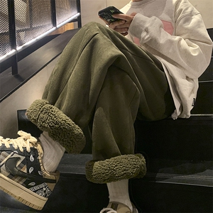 麂皮绒羊羔毛加绒加厚束脚卫裤大码M~5XL XZ604-KP87-P65控78图片