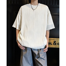 8XL-M特大码夏季短袖冰丝皱感透气T恤男潮垂感宽松半袖DX305P45，男装T恤，电商D206-1