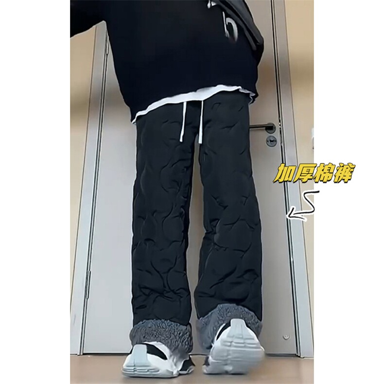特批P45无差价抖音羊羔毛棉裤中性时尚夹棉雪地裤K5613J加棉,男装棉裤,电商A001-1