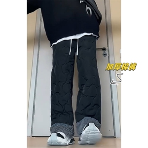 特批P45无差价抖音羊羔毛棉裤中性时尚夹棉雪地裤K5613J加棉图片