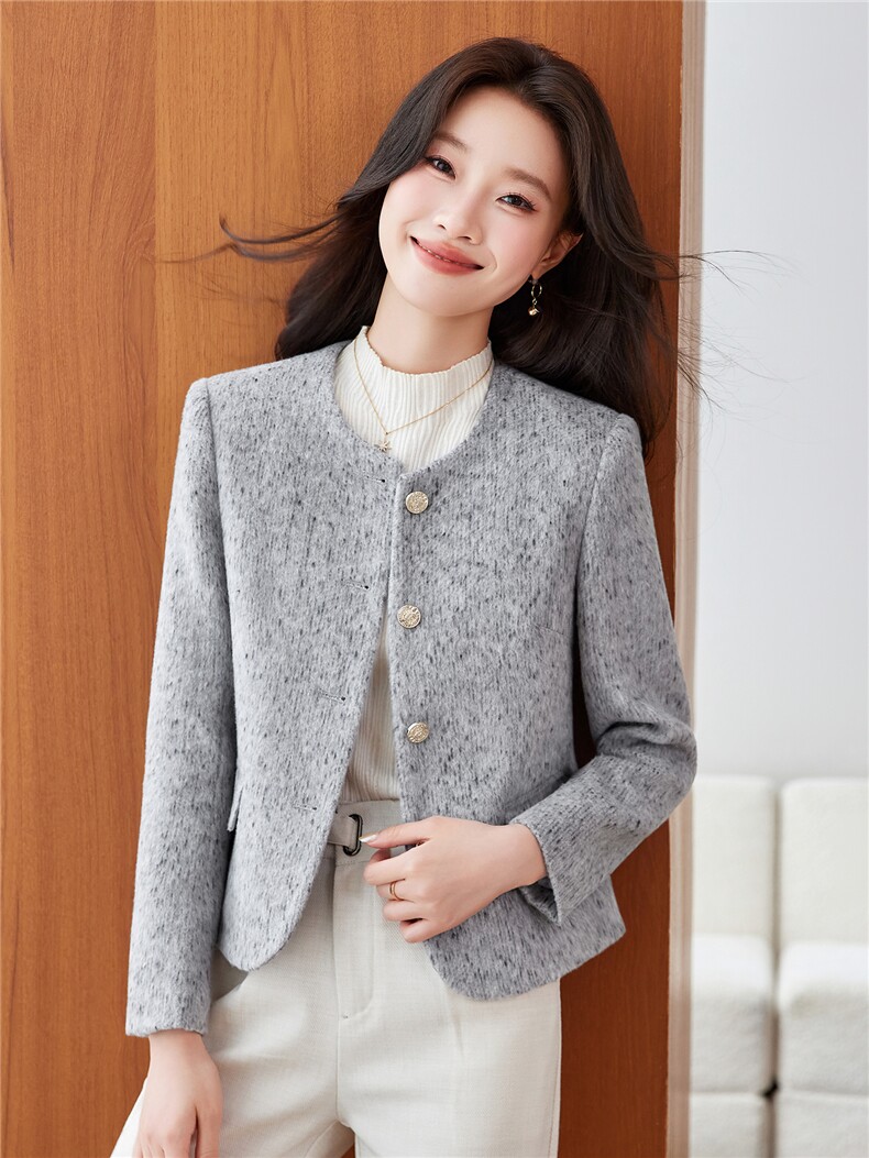 《档口现货》2026秋装新款气质毛感修身短外套西装小个子女,女装短外套,苗苗