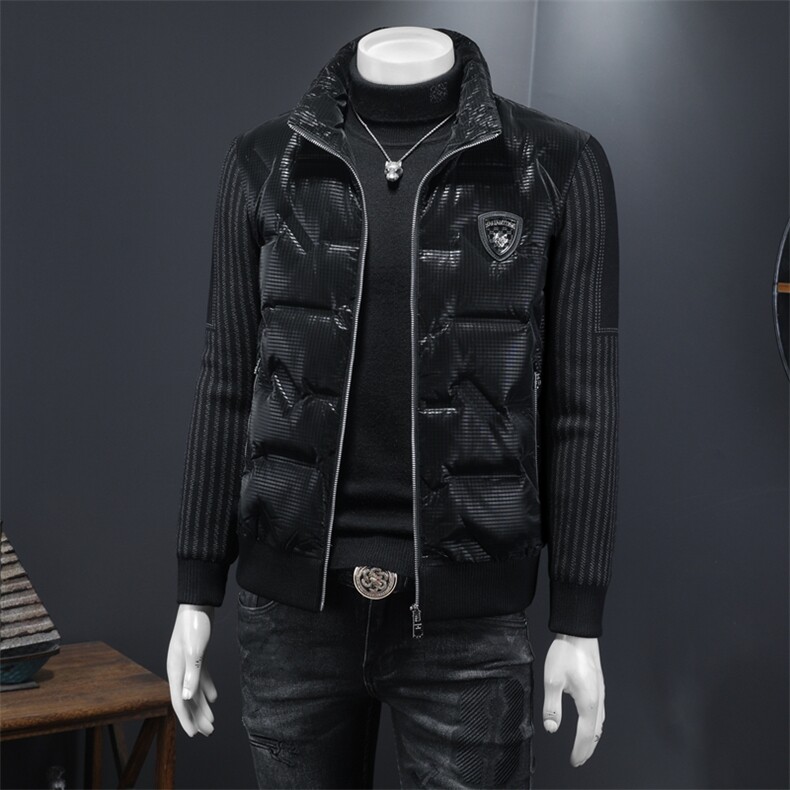 2025秋冬男士90%白鸭绒拼接设计羽绒服外套钱塘6036-Y2221P310，男装羽绒服，钱塘6036（原3026）