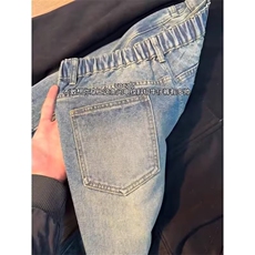 美式复古水洗牛仔裤男春秋季高街潮牌直筒阔腿微喇裤子LA5555-P48，男装牛仔裤，星座1008