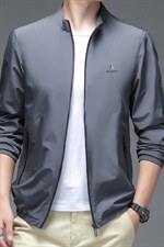 中年夹克男短款立领商务休闲宽松印花中老年外套爸爸装上衣春秋季，男装夹克，电商B212（原钱塘6029）