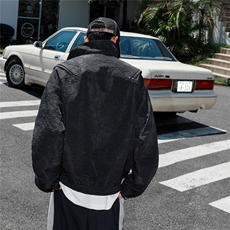 港风褶皱面料皮衣男金属装饰设计皮夹克外套男JK77866P75控108，男装夹克，星座226-1