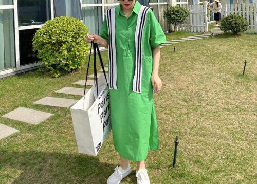 韩版衬衫裙，女装衬衫，Q.P