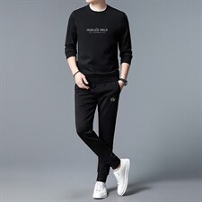 S3032-2钱塘2020-2春秋百搭薄款时尚休闲中青年男士卫衣套装P127，男装休闲套装，钱塘207-2