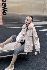 大狐狸毛领拉绒派克服图片