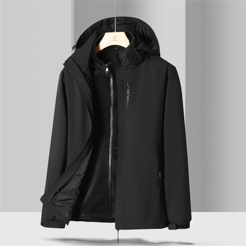保暖三合一冲锋衣女款秋冬加绒防风防水户外运动服百搭显瘦外套,女装短外套,玖雅羊绒