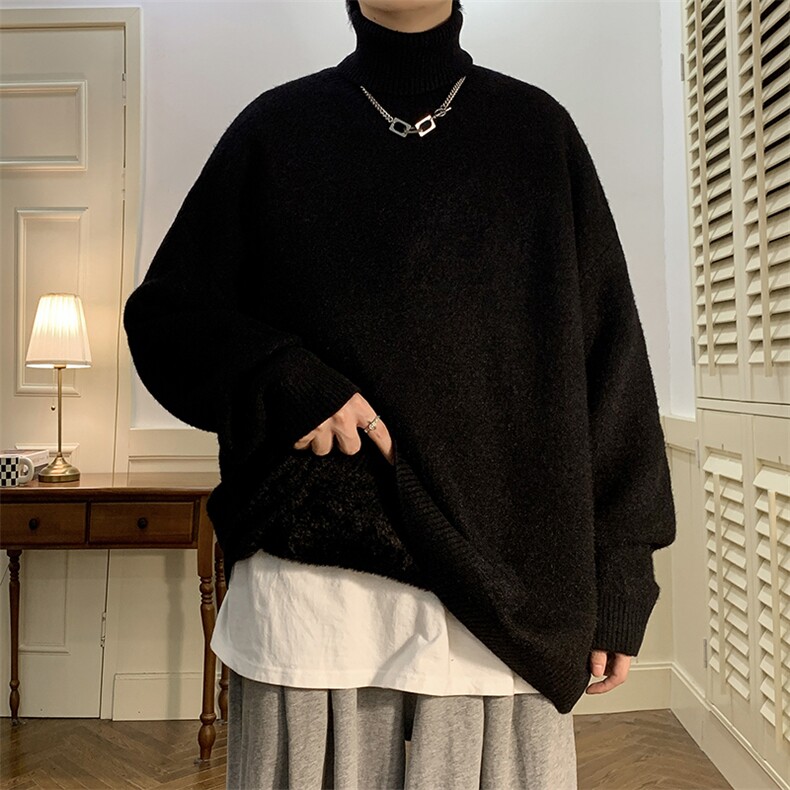 2024高领可翻领可印花纯色毛衣M02P35加绒P45，男装针织衫/毛衣，电商A169