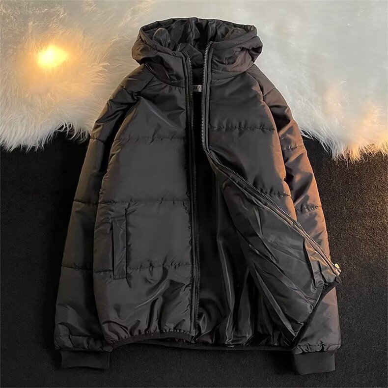 棉衣男新款纯色面包服港风痞帅连帽棉服ins潮牌棉袄外套M8001-P55,男装棉衣,星座1008